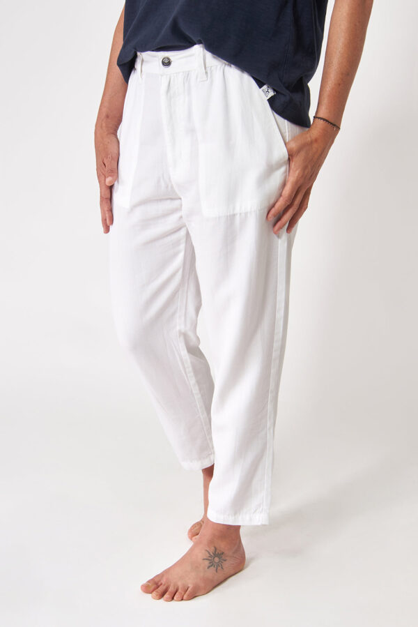 Batela elastic waistband Pants, white